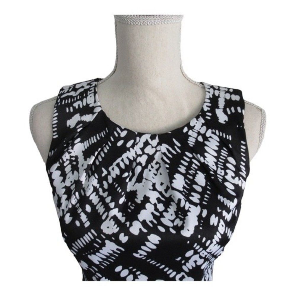 AB Studio Black and White Sleeveless Sheath Dress - Picture 4 of 8